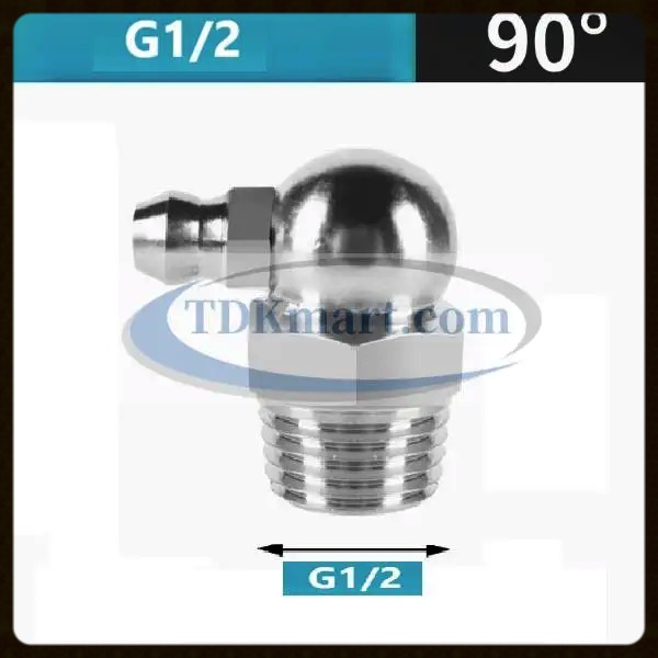 Vú mỡ G1/2-14 90 độ thép mạ