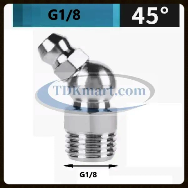 Vú bơm mỡ nghiêng 45 độ ren  G1/8-28