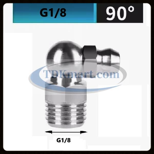 Vú bơm mỡ nghiêng 90 độ ren G1/8-28