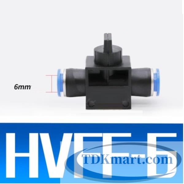 Van khóa khí nén HVFF-6 có 2 đầu ghim ống phi 6 mm