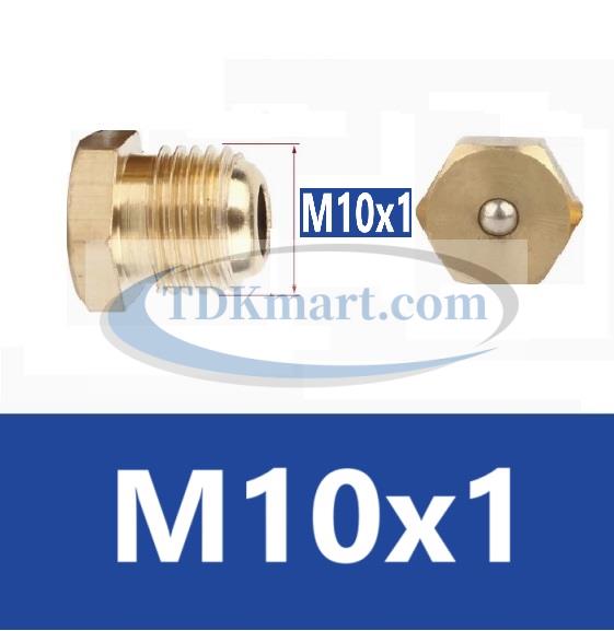 Vú mỡ đồng đầu phẳng M10x1