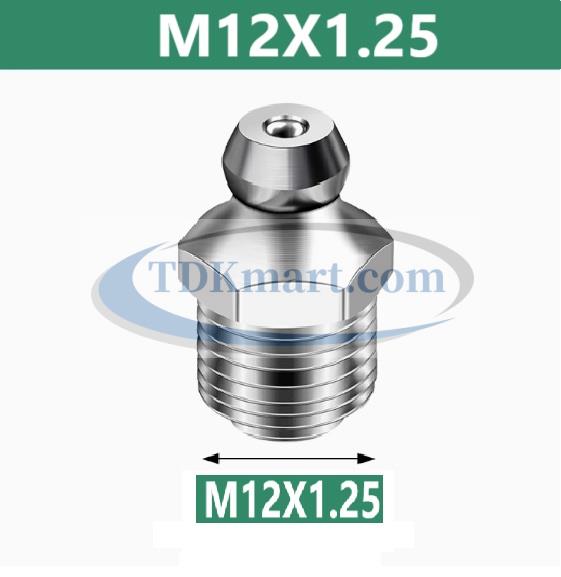 Vú mỡ thẳng thép mạ M12x1.25