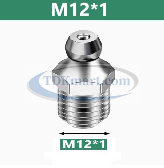 Vú mỡ thẳng thép mạ M12x1