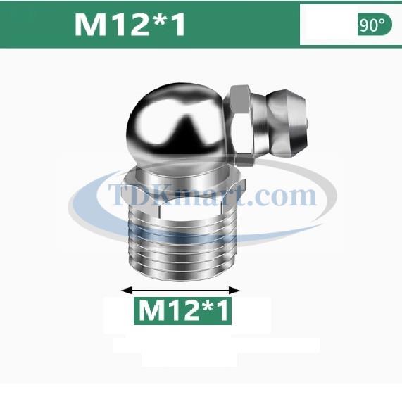 Vú mỡ nghiêng 90 độ thép mạ M12x1