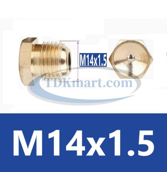 Vú bơm mỡ đồng đầu phễu M14x1.5