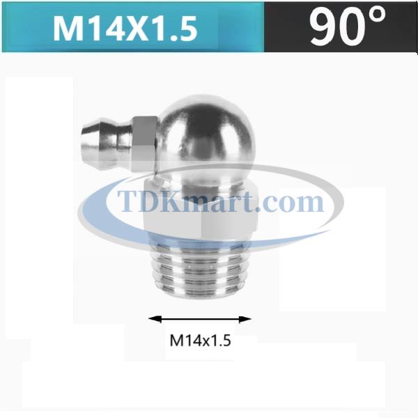 Vú mỡ Inox 304 M14x1.5 90 độ