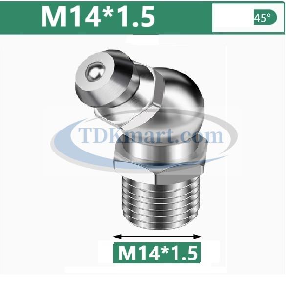 Vú mỡ nghiêng 45 độ thép mạ M14x1.5