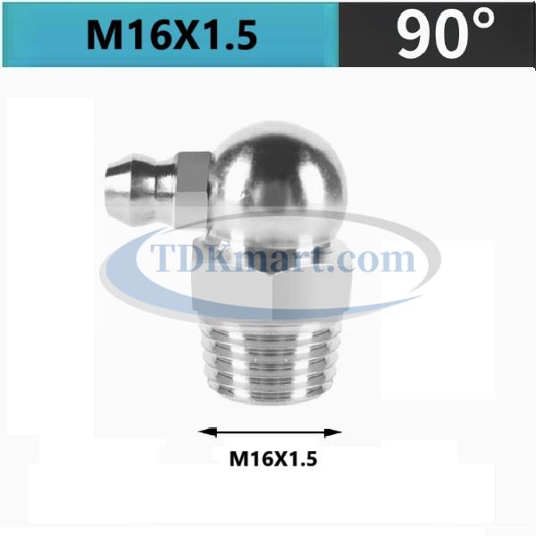 Vú mỡ Inox 304 M16x1.5 90 độ
