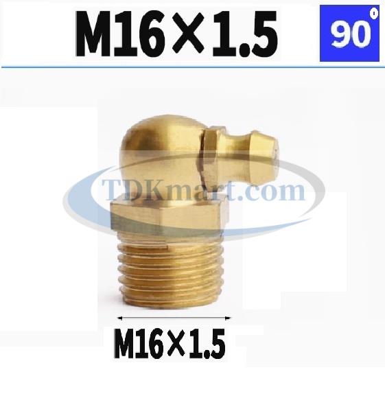 Vú mỡ nghiêng 90 độ vật liệu đồng M16x1.5