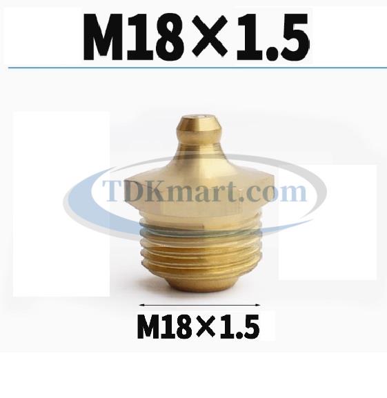 Vú mỡ thẳng vật liệu đồng M18x1.5