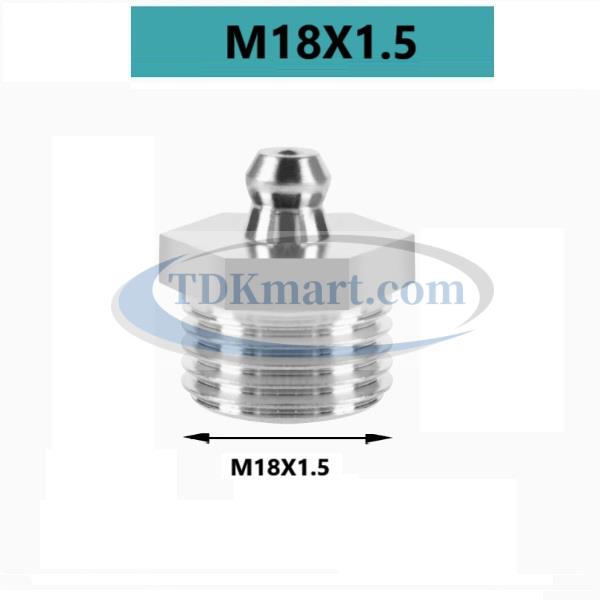 Vú mỡ Inox 304 M18x1.5 thẳng