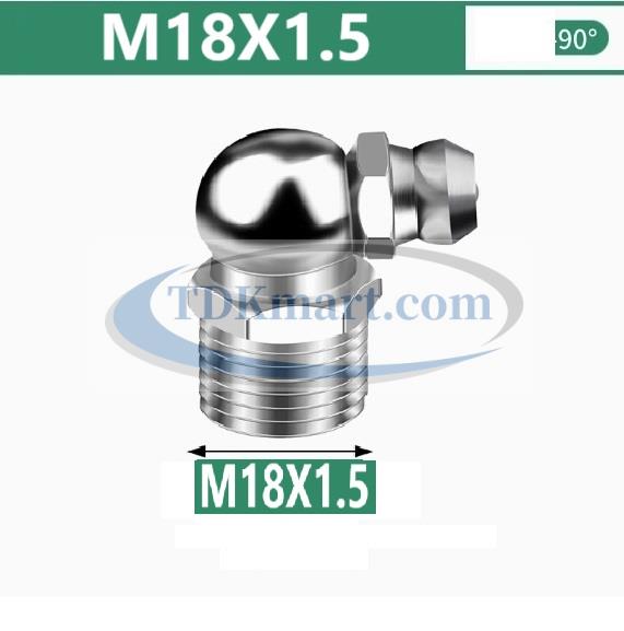 Vú mỡ nghiêng 90 độ vật liệu thép mạ M18x1.5