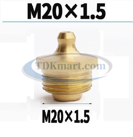 Vú mỡ thẳng vật liệu đồng M20x1.5