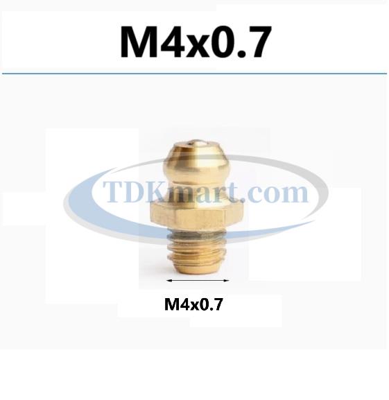 Vú mỡ thẳng vật liệu đồng M4x0.7