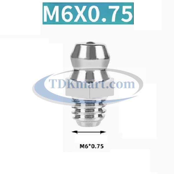 Vú mỡ Inox 304 M6x0.75 thẳng