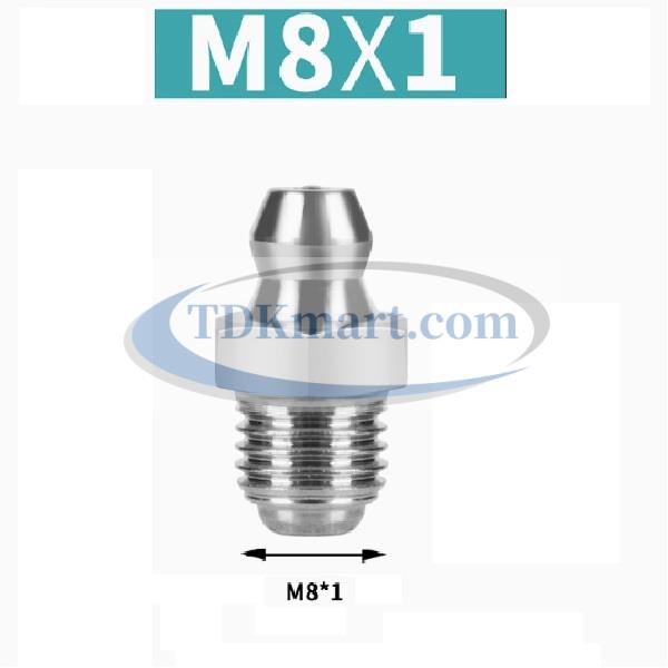 Vú mỡ Inox 304 M8x1 thẳng