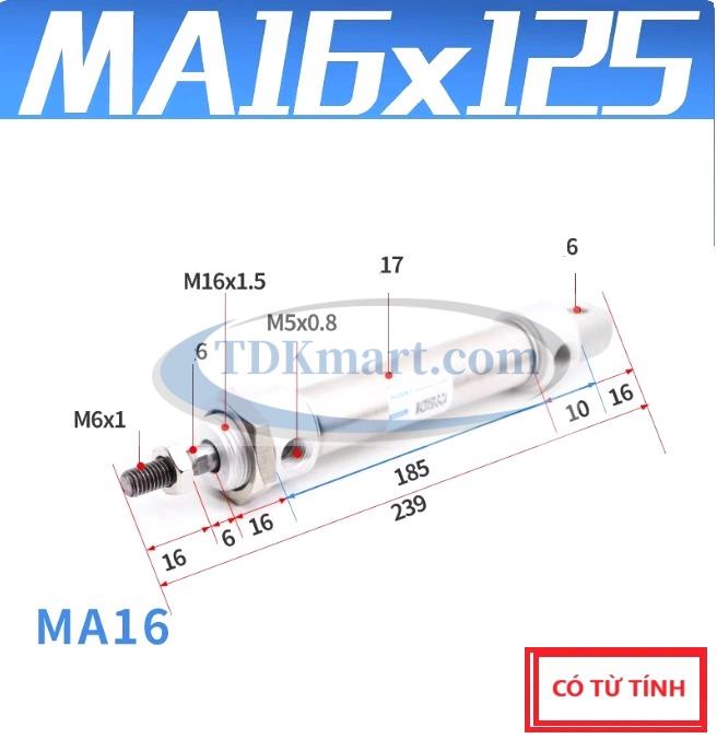 Xi lanh khí nén MA16X125-S-CA