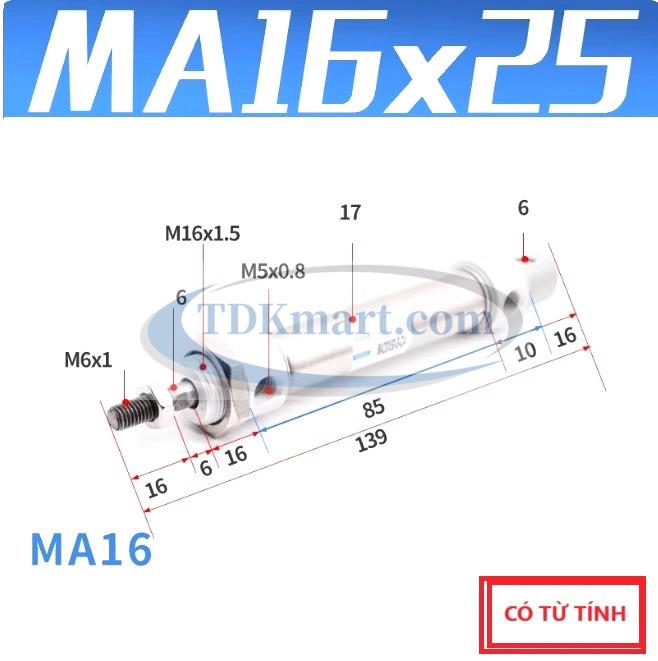 Xi lanh khí nén MA16X25-S-CA
