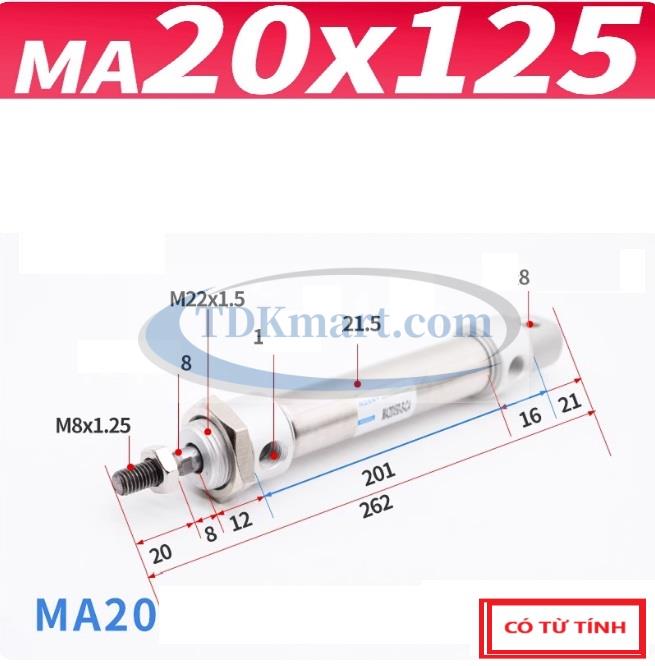 Xi lanh khí nén MA20X125-S-CA