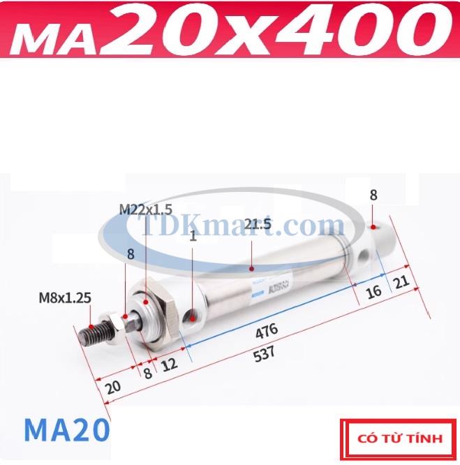 Xi lanh khí nén MA20X400-S-CA