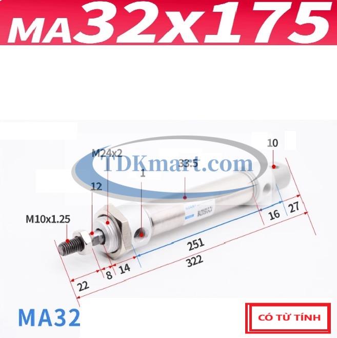 Xi lanh khí nén MA32X175-S-CA
