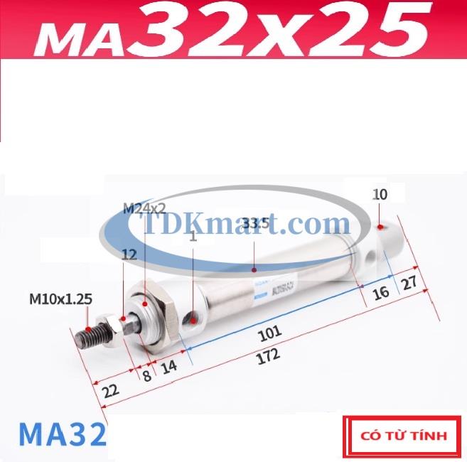 Xi lanh khí nén MA32X25-S-CA