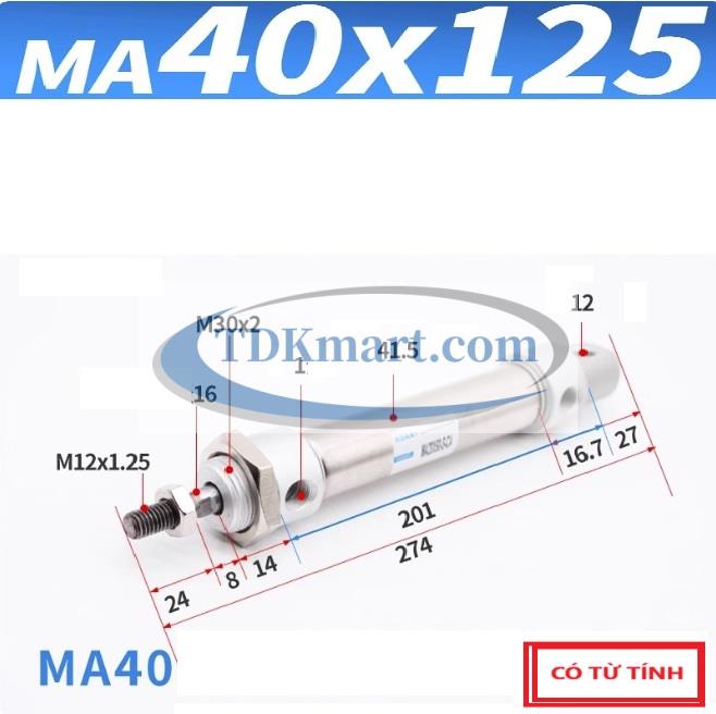 Xi lanh khí nén MA40X125-S-CA