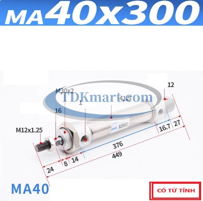 Xi lanh khí nén MA40X300-S-CA