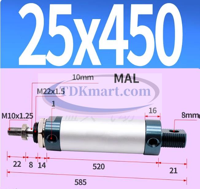 Xi lanh khí nén MAL25X450