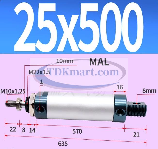 Xi lanh khí nén MAL25X500