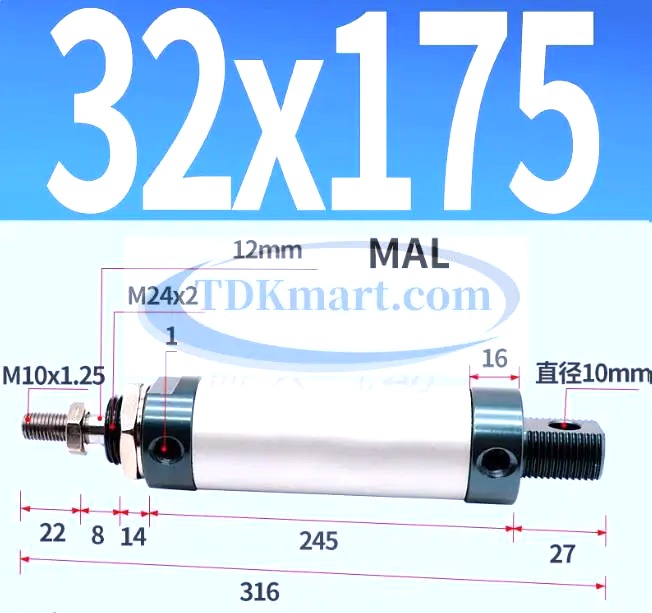 Xi lanh khí nén MAL32X175
