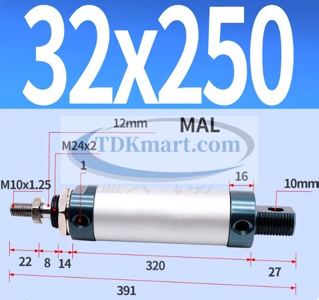 Xi lanh khí nén MAL32X250