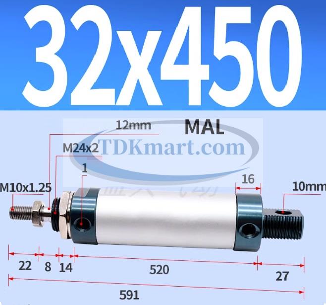 Xi lanh khí nén MAL32X450