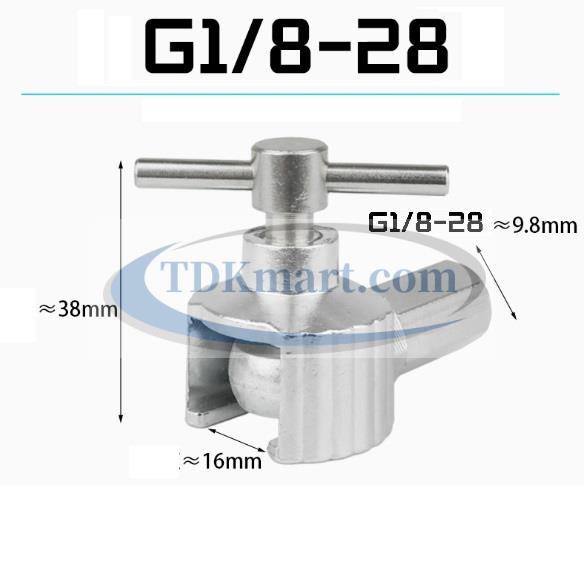 Đầu bơm mỡ núm xoay vật liệu gang ren G1/8 (16mm)