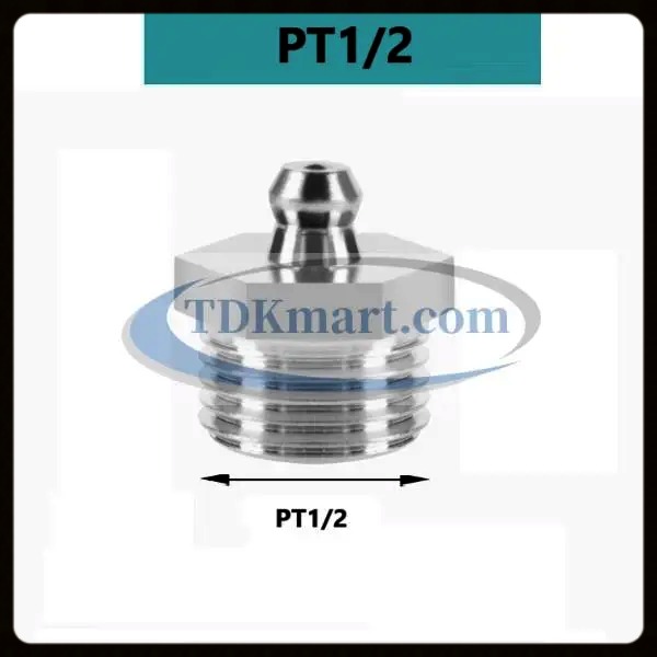 Vú mỡ thép mạ PT1/2-14 thẳng
