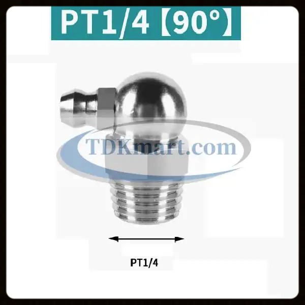 Vú mỡ thép mạ PT1/4-19 90 độ