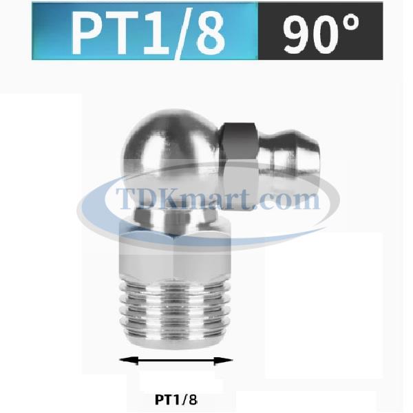 Vú mỡ Inox PT1/8-28 90 độ