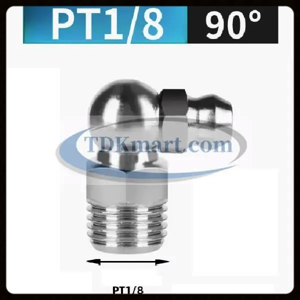 Vú mỡ thép mạ PT1/8-28 90 độ