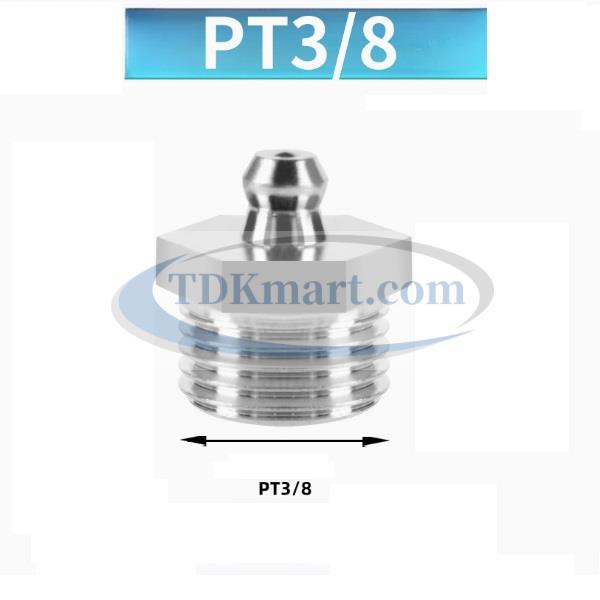 Vú mỡ Inox PT3/8-19 thẳng