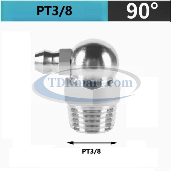 Vú mỡ Inox PT3/8-19 90 độ