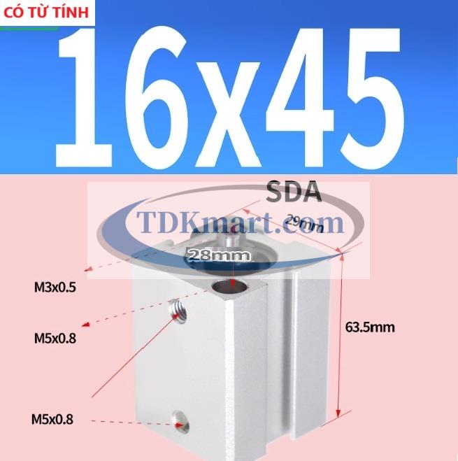 Xi lanh khí nén SDA16X45-S