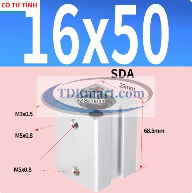 Xi lanh khí nén SDA16X50-S