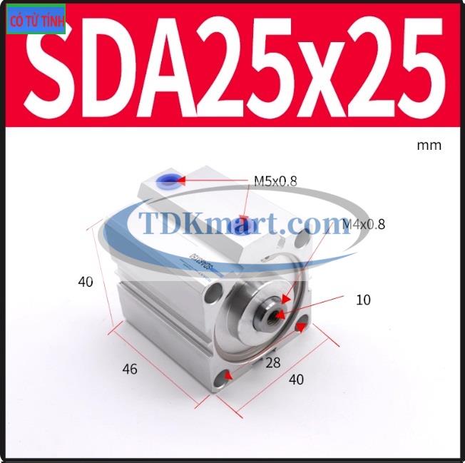 Xi lanh khí nén SDA25X25-S