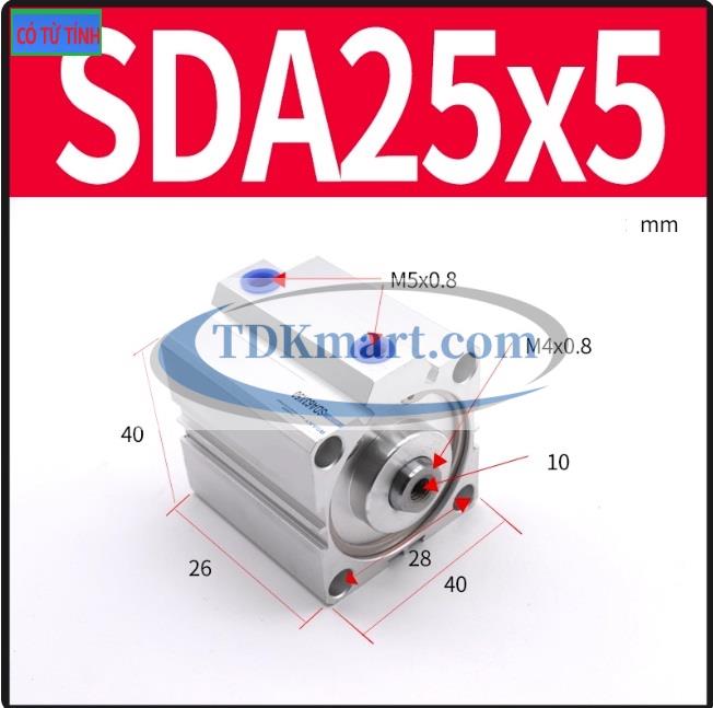 Xi lanh khí nén SDA25X5-S