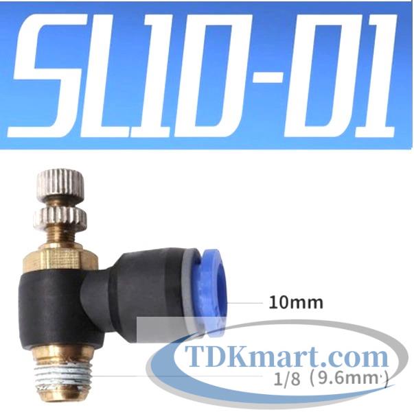Van tiết lưu khí nén ghim ống 10mm ren ngoài 1/8