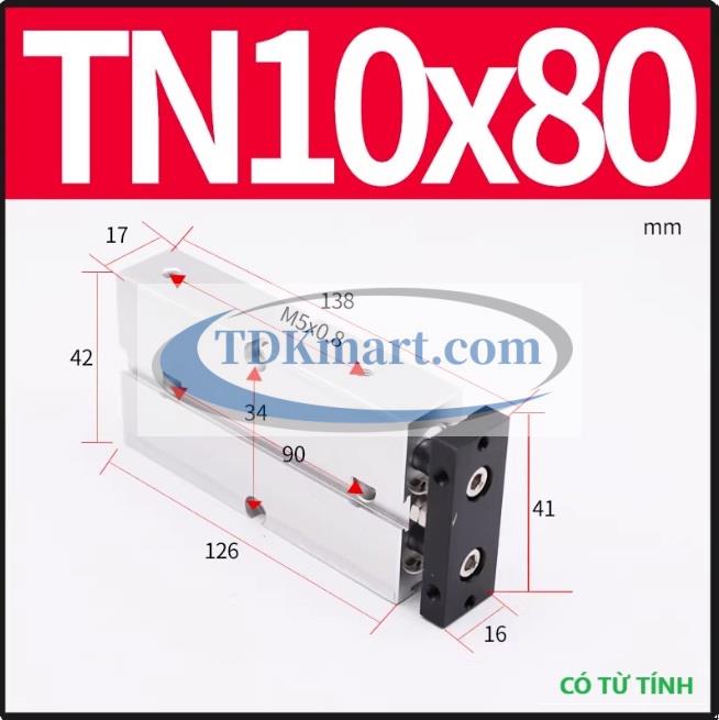 Xi lanh khí nén 2 ty TN10X80-S