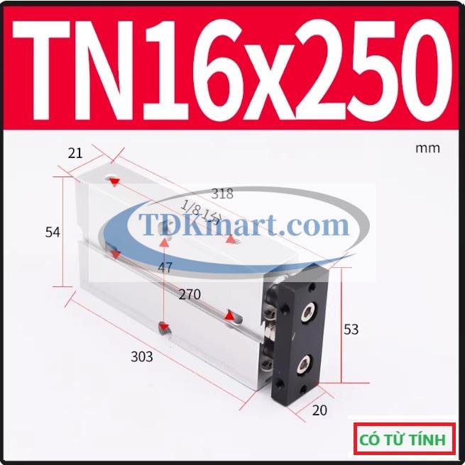 Xi lanh khí nén 2 ty TN16X250-S