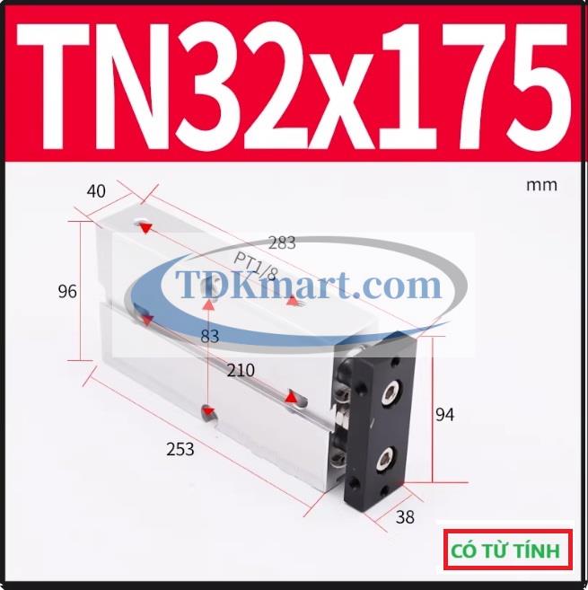 Xi lanh khí nén 2 ty TN32X175-S