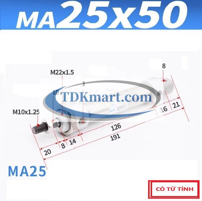 Xi lanh khí nén MA25X50-S-CA