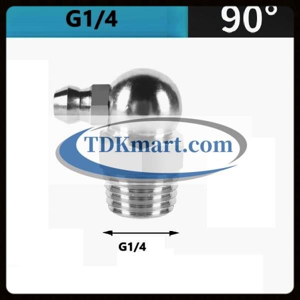 Vú bơm mỡ nghiêng 90 độ ren G1/4-19